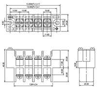 0168-35XX Panel Feed-Through Barrier Terminal Block - 2