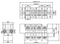 0168-40XX Panel Feed-Through Barrier Terminal Block - 2