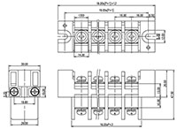 0168-41XX Panel Feed-Through Barrier Terminal Block - 2