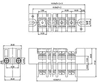 0168-42XX Panel Feed-Through Barrier Terminal Block - 2