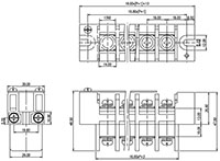 0168-44XX Panel Feed-Through Barrier Terminal Block - 2