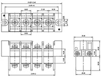 0168-50XX Panel Feed-Through Barrier Terminal Block - 2