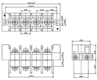 0168-51XX Panel Feed-Through Barrier Terminal Block - 2