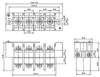 0168-54XX Panel Feed-Through Barrier Terminal Block - 2