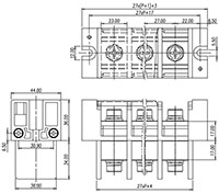 0168-62XX Panel Feed-Through Barrier Terminal Block - 2