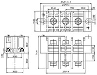 0168-65XX Panel Feed-Through Barrier Terminal Block - 2