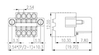 0156-1AXX-BK 0.100 Inch (in) Pitch Diameter Printed Circuit Board (PCB) Connector-Plug - 2