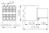 0156-1BXX-BK 0.100 Inch (in) Pitch Diameter Printed Circuit Board (PCB) Connector-Plug - 2