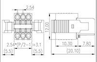 0156-1CXX-BK 0.100 Inch (in) Pitch Diameter Printed Circuit Board (PCB) Connector-Plug - 2