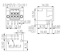 0191-01XXC 0.138 Inch (in) Pitch Diameter Printed Circuit Board (PCB) Connector-Plug - 2