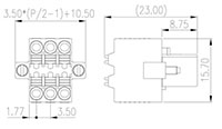 0156-2AXX-BK 0.138 Inch (in) Pitch Diameter Printed Circuit Board (PCB) Connector-Plug - 2