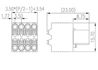 0156-2BXX-BK 0.138 Inch (in) Pitch Diameter Printed Circuit Board (PCB) Connector-Plug - 2