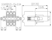 0156-2CXX-BK 0.138 Inch (in) Pitch Diameter Printed Circuit Board (PCB) Connector-Plug - 2