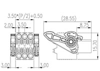 0156-2DXX-BK 0.138 Inch (in) Pitch Diameter Printed Circuit Board (PCB) Connector-Plug - 2