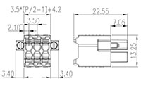 0159-01XX 0.138 Inch (in) Pitch Diameter Printed Circuit Board (PCB) Connector-Plug - 2