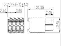 0159-03XX 0.138 Inch (in) Pitch Diameter Printed Circuit Board (PCB) Connector-Plug - 2