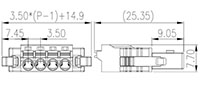 0221-21XX 0.138 Inch (in) Pitch Diameter Printed Circuit Board (PCB) Connector-Plug - 2