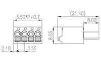 0225-03XX 0.138 Inch (in) Pitch Diameter Printed Circuit Board (PCB) Connector-Plug - 2