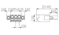 0225-06XX 0.138 Inch (in) Pitch Diameter Printed Circuit Board (PCB) Connector-Plug - 2