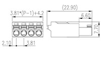 0221-42XX 0.150 Inch (in) Pitch Diameter Printed Circuit Board (PCB) Connector-Plug - 2