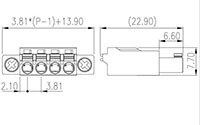 0221-43XX 0.150 Inch (in) Pitch Diameter Printed Circuit Board (PCB) Connector-Plug - 2