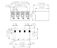 0184-31XX 0.197 Inch (in) Pitch Diameter Printed Circuit Board (PCB) Connector-Plug - 2