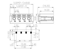 0184-32XX 0.197 Inch (in) Pitch Diameter Printed Circuit Board (PCB) Connector-Plug - 2