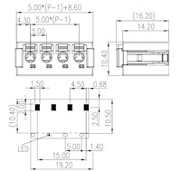 0184-34XX 0.197 Inch (in) Pitch Diameter Printed Circuit Board (PCB) Connector-Plug - 2