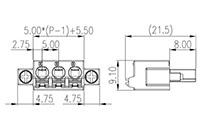 0226-01XX 0.197 Inch (in) Pitch Diameter Printed Circuit Board (PCB) Connector-Plug - 2