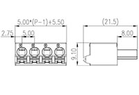 0226-03XX 0.197 Inch (in) Pitch Diameter Printed Circuit Board (PCB) Connector-Plug - 2