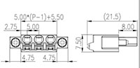 0226-06XX 0.197 Inch (in) Pitch Diameter Printed Circuit Board (PCB) Connector-Plug - 2