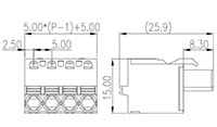 5ESDS-XXP 0.197 Inch (in) Pitch Diameter Printed Circuit Board (PCB) Connector-Plug - 2