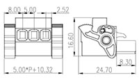 5ESVK-XXP 0.197 Inch (in) Pitch Diameter Printed Circuit Board (PCB) Connector-Plug - 2