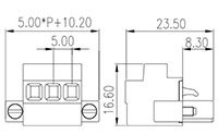 5ESVM-XXP 0.197 Inch (in) Pitch Diameter Printed Circuit Board (PCB) Connector-Plug - 2