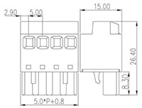 5ESR-XXP 0.197 Inch (in) Pitch Diameter Printed Circuit Board (PCB) Connector-Plug - 2