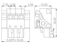 5ESRK-XXP 0.197 Inch (in) Pitch Diameter Printed Circuit Board (PCB) Connector-Plug - 2