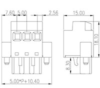 5ESRM-XXP 0.197 Inch (in) Pitch Diameter Printed Circuit Board (PCB) Connector-Plug - 2