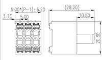 0161-03XX 0.197 Inch (in) Pitch Diameter Printed Circuit Board (PCB) Connector-Plug - 2