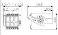 0161-04XX 0.197 Inch (in) Pitch Diameter Printed Circuit Board (PCB) Connector-Plug - 2