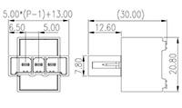 0161-12XX 0.197 Inch (in) Pitch Diameter Printed Circuit Board (PCB) Connector Socket - 2