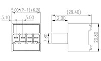 0161-13XX 0.197 Inch (in) Pitch Diameter Printed Circuit Board (PCB) Connector Socket - 2