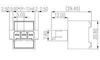 0161-14XX 0.197 Inch (in) Pitch Diameter Printed Circuit Board (PCB) Connector Socket - 2