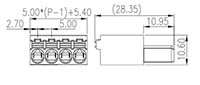 0227-08XX 0.197 Inch (in) Pitch Diameter Printed Circuit Board (PCB) Connector-Plug - 2