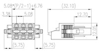 0225-05XX 0.200 Inch (in) Pitch Diameter Printed Circuit Board (PCB) Connector-Plug - 2