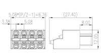 0225-09XX 0.200 Inch (in) Pitch Diameter Printed Circuit Board (PCB) Connector-Plug - 2