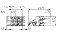 0225-0AXX 0.200 Inch (in) Pitch Diameter Printed Circuit Board (PCB) Connector-Plug - 2