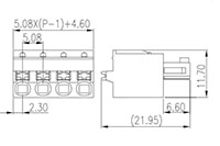 ESC508V-XXP 0.200 Inch (in) Pitch Diameter Printed Circuit Board (PCB) Connector-Plug - 2