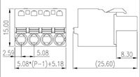 2ESDS-XXP 0.200 Inch (in) Pitch Diameter Printed Circuit Board (PCB) Connector-Plug - 2