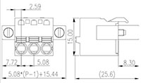 2ESDSM-XXP 0.200 Inch (in) Pitch Diameter Printed Circuit Board (PCB) Connector-Plug - 2