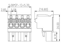 2ESDSV-XXP 0.200 Inch (in) Pitch Diameter Printed Circuit Board (PCB) Connector-Plug - 2